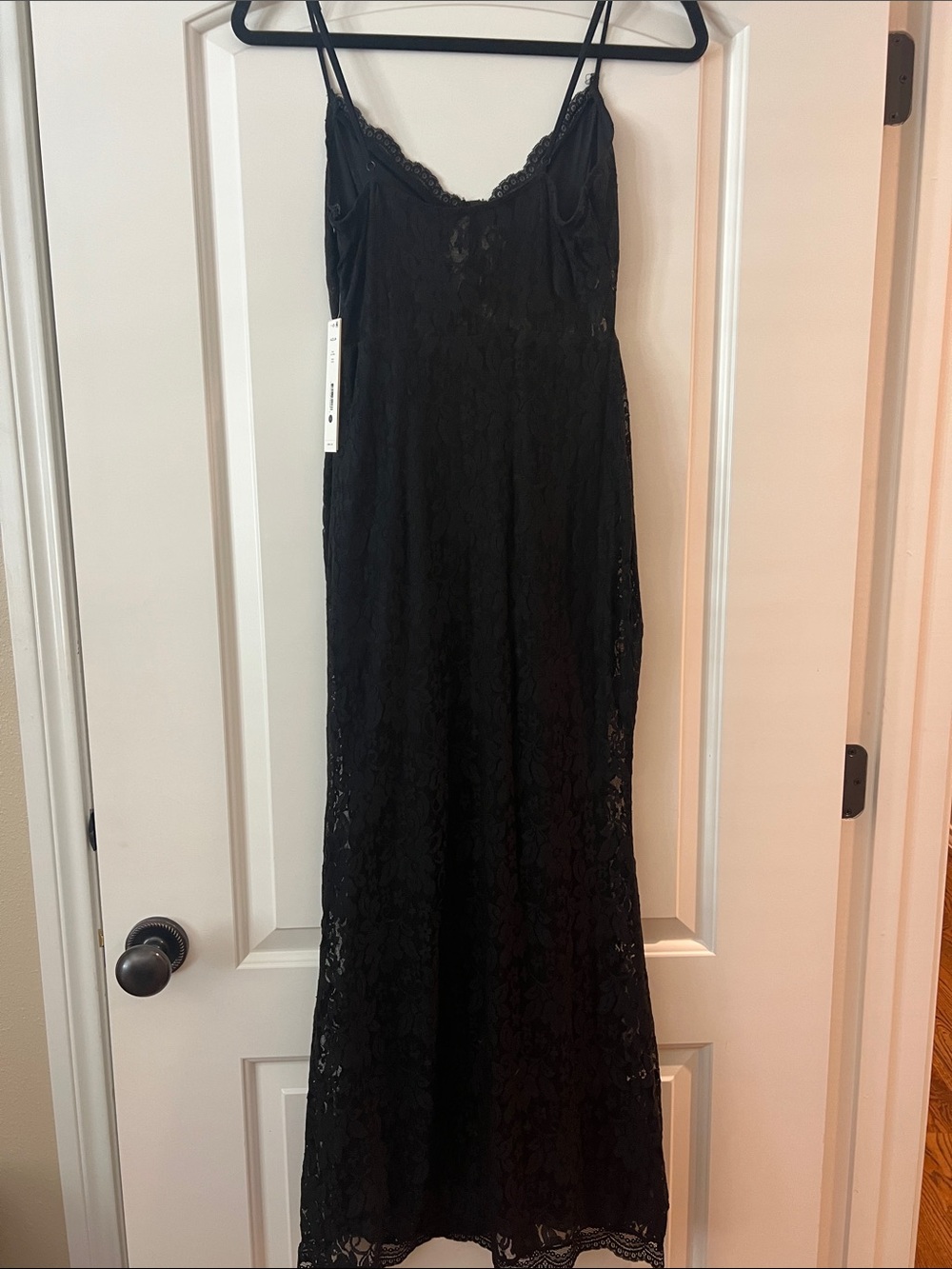 Aqua Black Lace Maxi Slip Dress - Picture 4 of 6